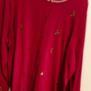 Red button ip sweater